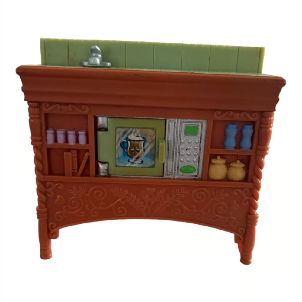 Fisher Price Loving Family Dollhouse Premium Brown Kitchen Sink Microwave